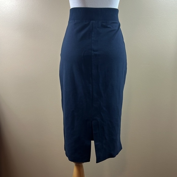 Banana Republic Pencil Skirt Womens Sz Small Navy Blue Pull On Stretch Waistline - Picture 3 of 8
